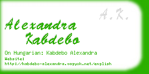 alexandra kabdebo business card